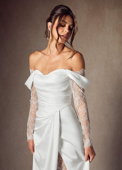 Diamond White A-Line Sweetheart Neckline Lace Dress