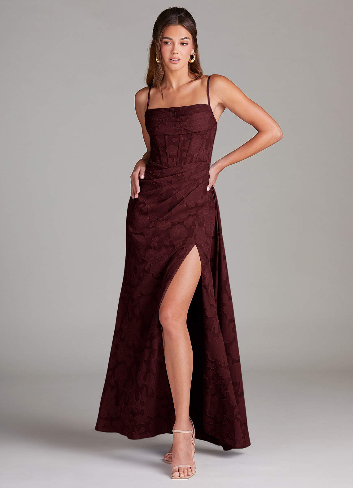 Denisa Wine Maxi Dress