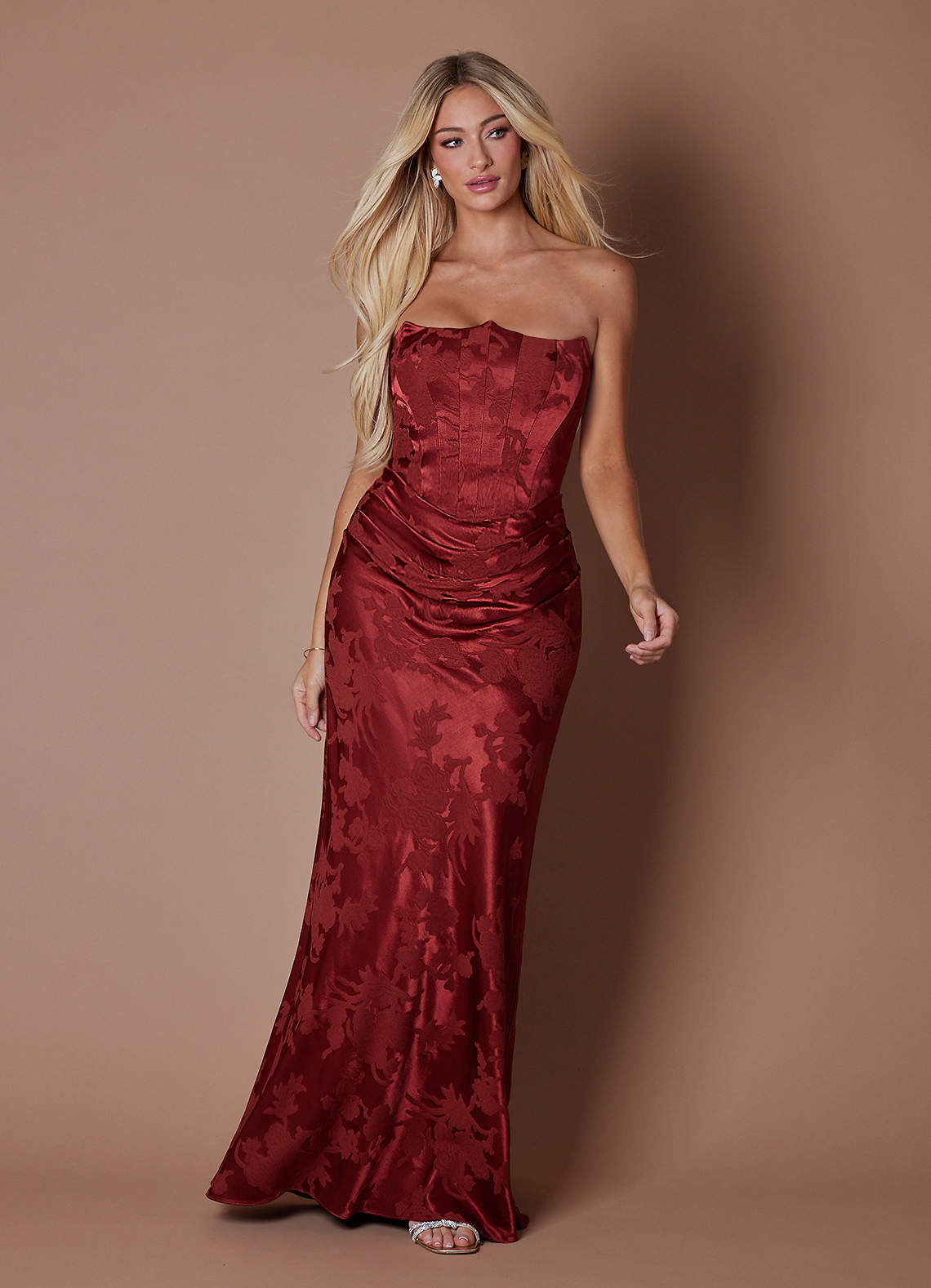 Kelsey Mahogany Red Maxi Dress
