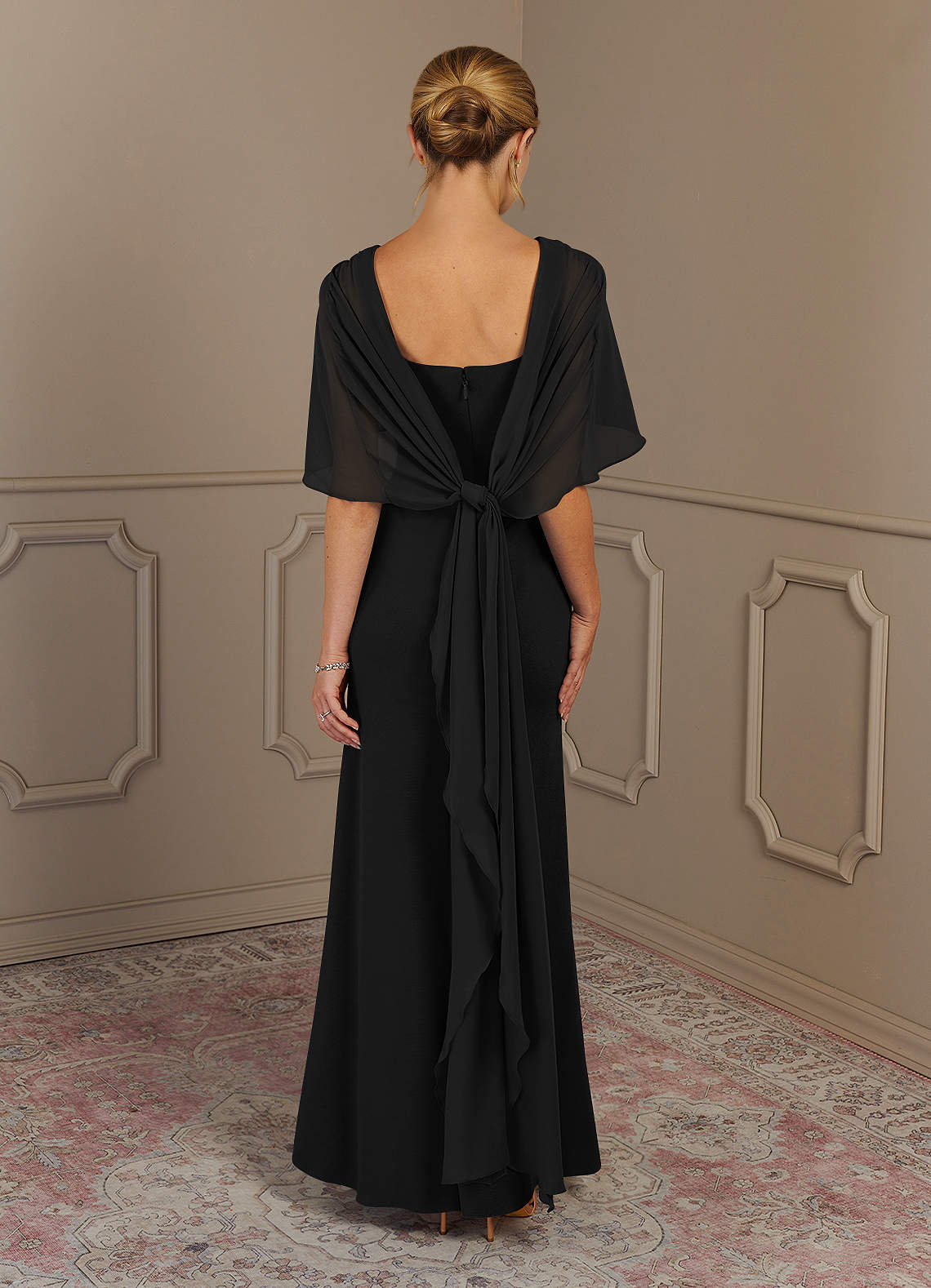 Black Sheath Scoop Stretch Crepe Dress