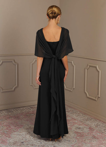 Black Sheath Scoop Stretch Crepe Dress