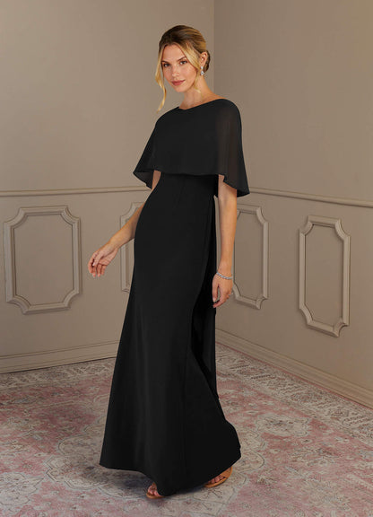 Black Sheath Scoop Stretch Crepe Dress