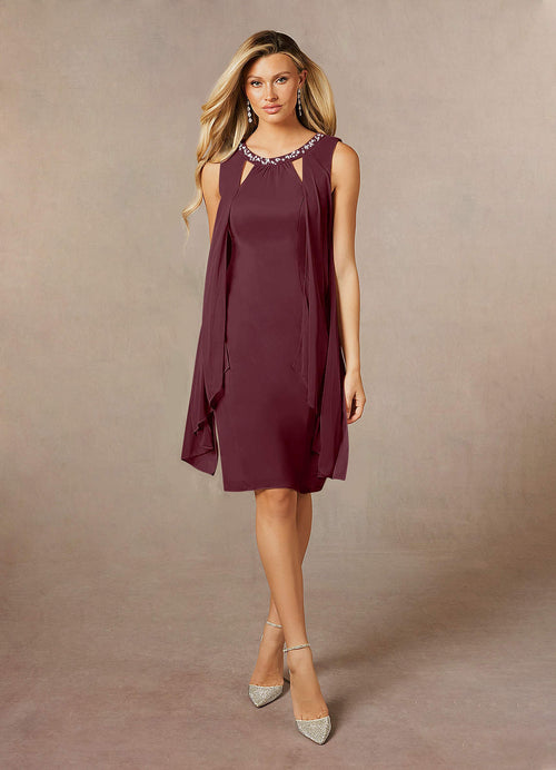 Cabernet A-Line Sequins Mesh Dress