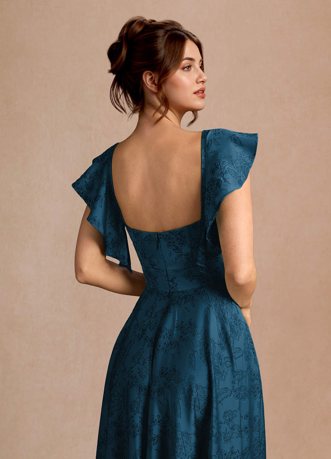 Leilani Navy Black Midi Dress