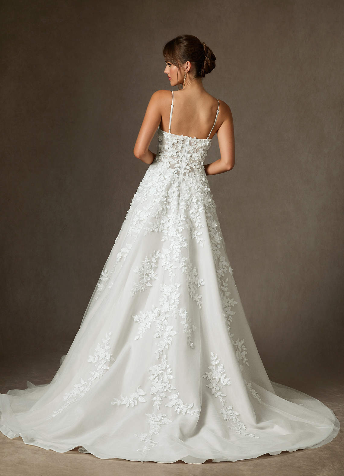 Diamond White Ball-Gown Lace Dress