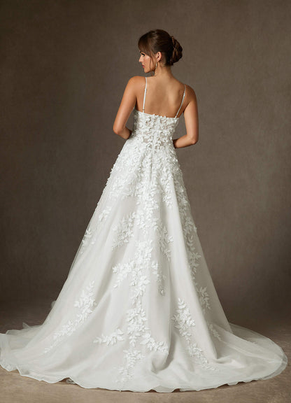 Diamond White Ball-Gown Lace Dress