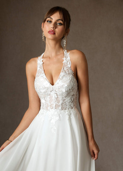Diamond White A-Line Lace Dress
