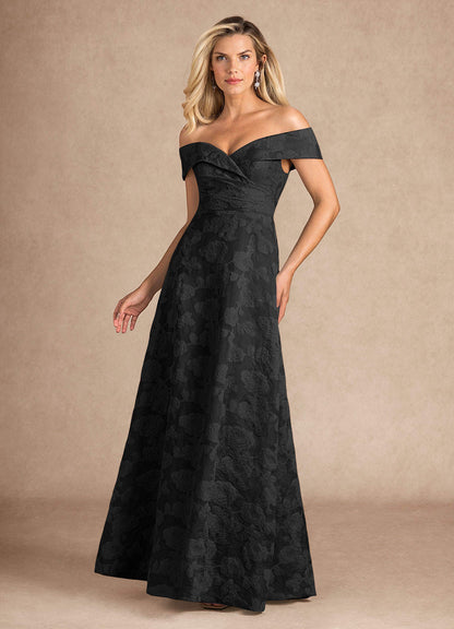 Black Jacquard A-Line Pleated Floral Burnout Dress