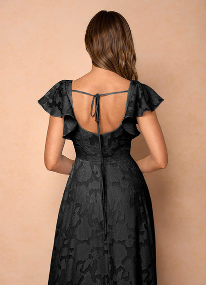 Anna Black Ruffled Maxi Dress  Dress