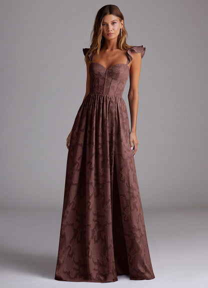 Denisse Mocha Coco Corset Maxi Dress