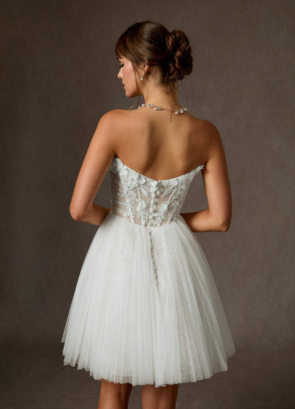 Diamond White Ball-Gown Off the Shoulder Lace Dress