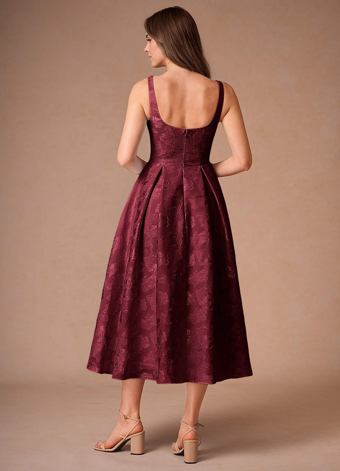 Briac Wine A-Line Midi Dress