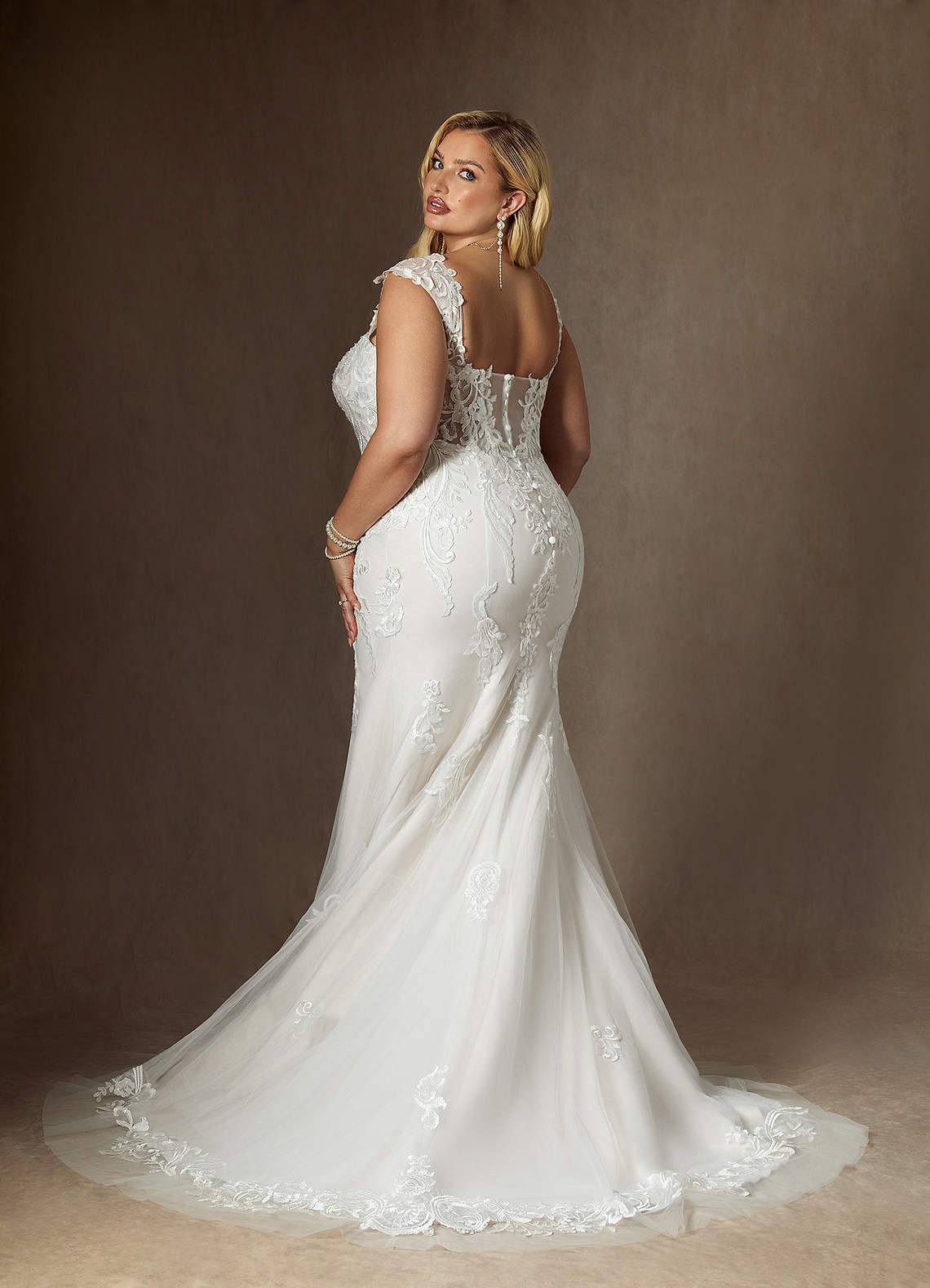 Diamond White Mermaid Sequins Satin Dress