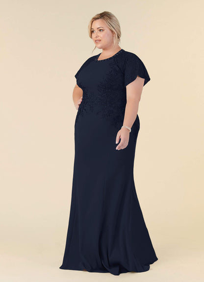 Dark Navy Mermaid Lace Dress