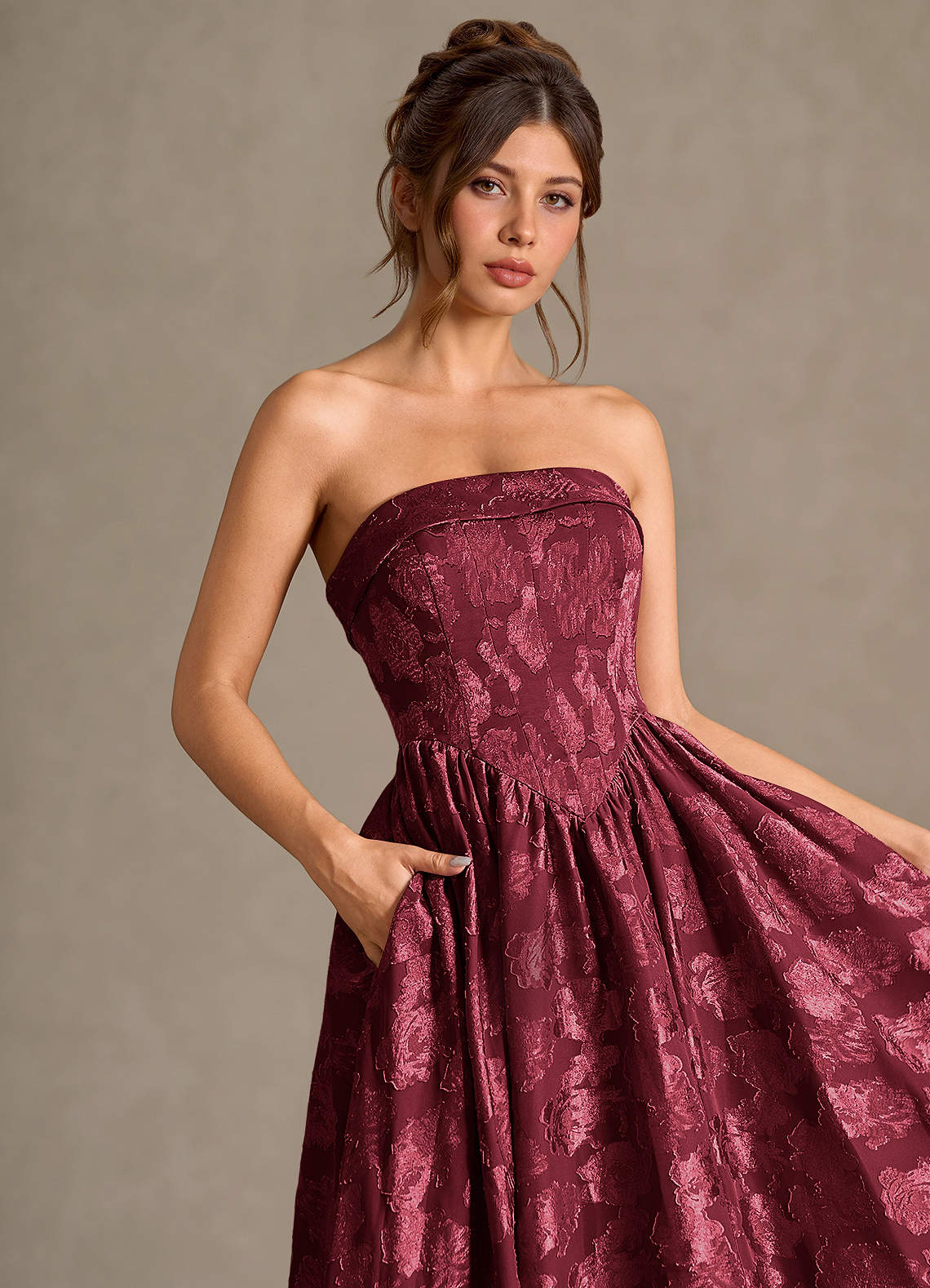 Mila Wine Midi Dress
