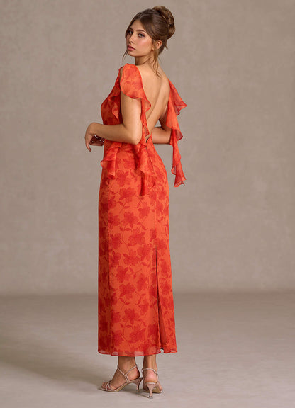 Evinah Tangerine Maxi Dress  Dress