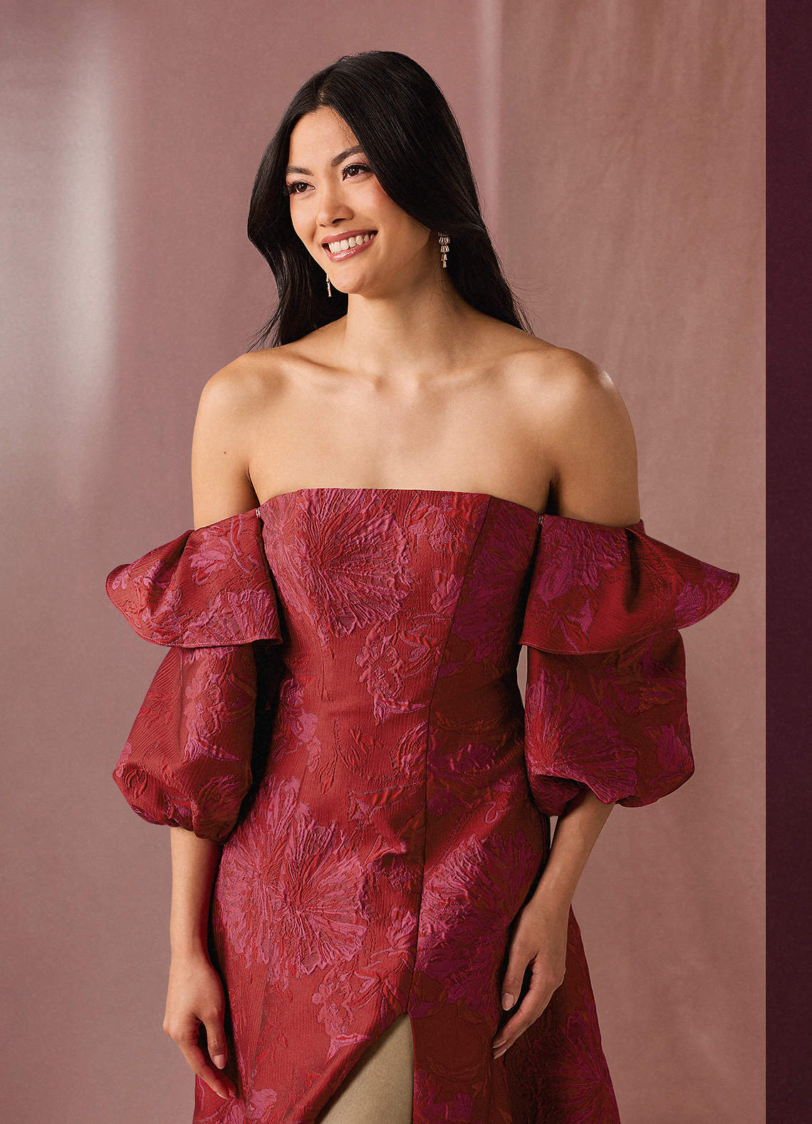 Elayne Red Hot Pink Gown  Dress