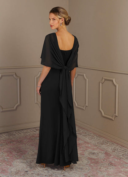 Black Sheath Scoop Stretch Crepe Dress