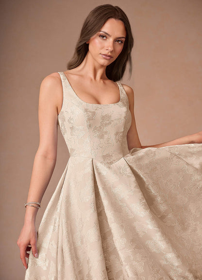 Briac Cream A-Line Midi Dress  Dress