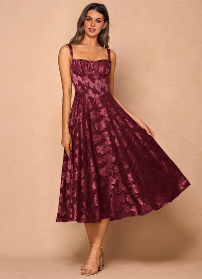 Sylvie Wine Midi Dress  Dress