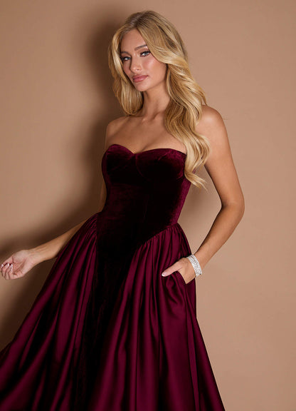 Marie Wine Midi Dress  Dress