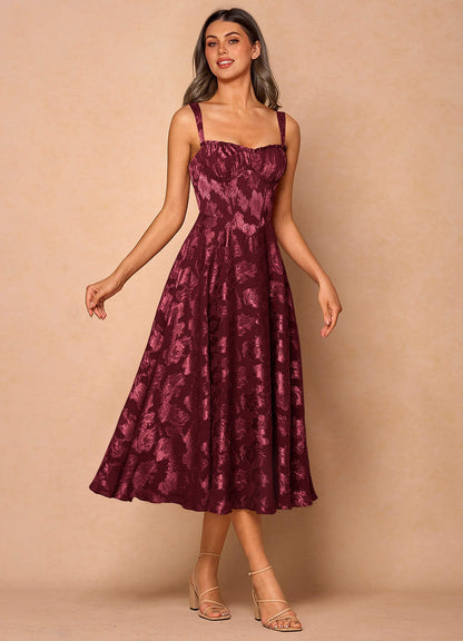 Sylvie Wine Midi Dress  Dress