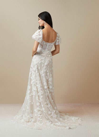 Diamond White Champagne A-Line Sweetheart Lace Dress