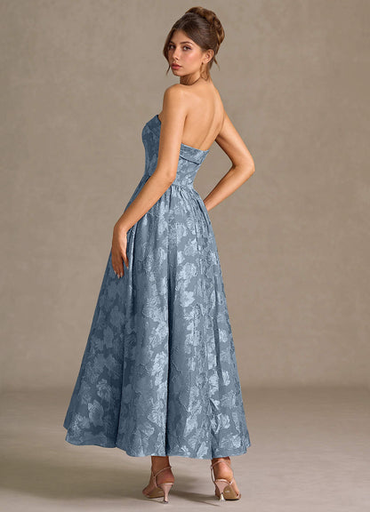 Mila Dusty Blue Midi Dress