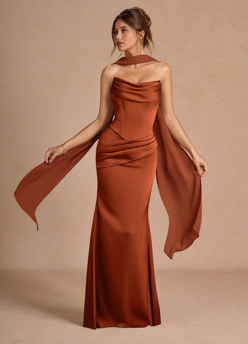 Sorrel Rust Corset Two-Piece Sets  Dress