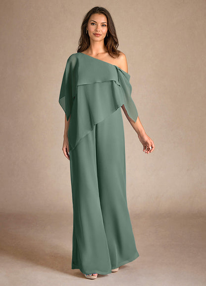 Eucalyptus Jumpsuit/Pantsuit Side Slit Chiffon Dress