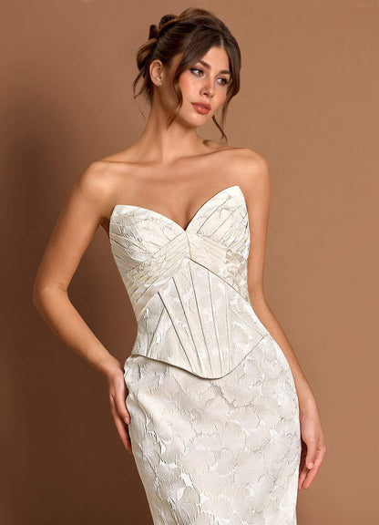 Solveig French White Maxi Dress