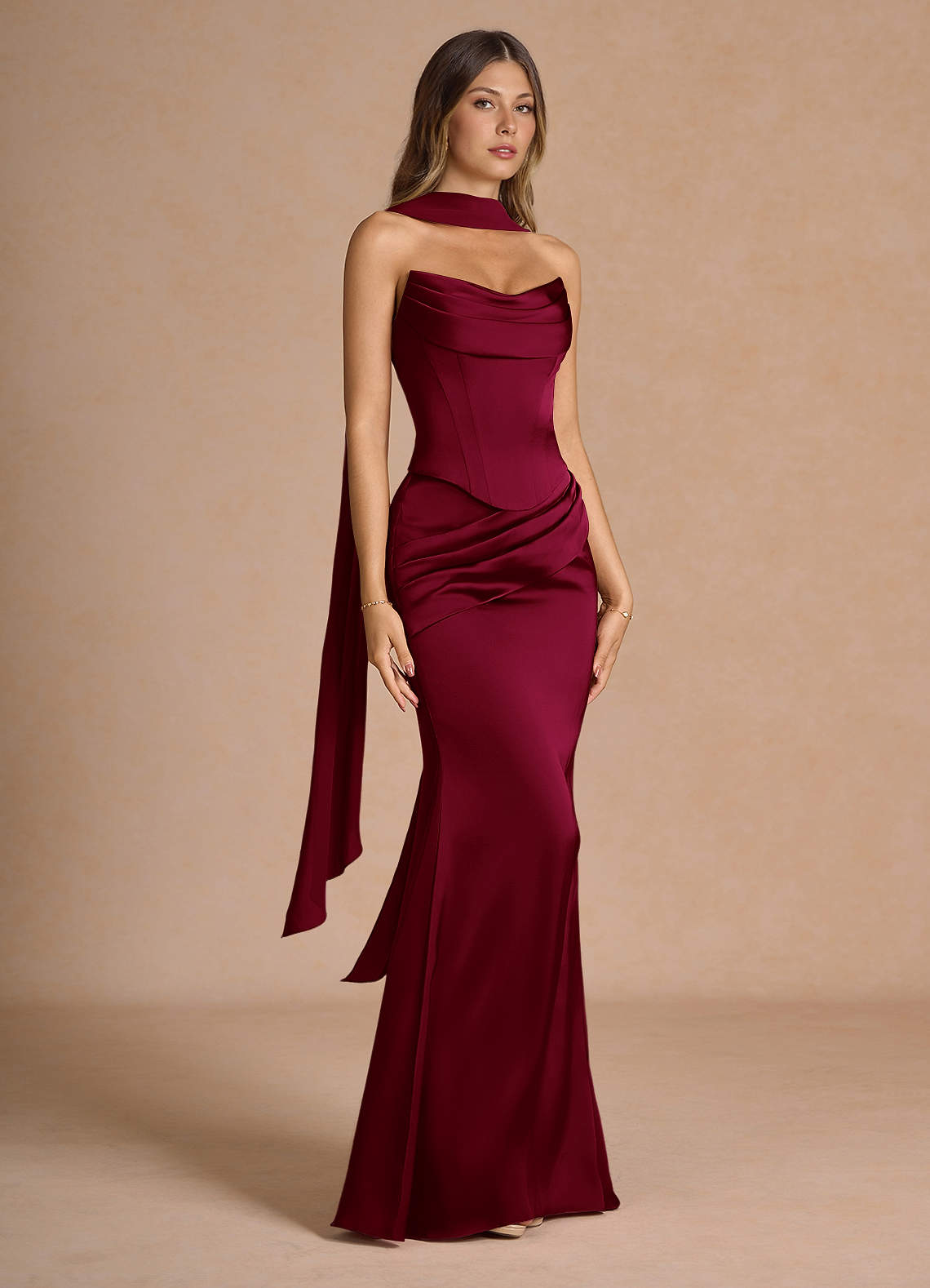 Sorrel Merlot Corset Two-Piece Sets  Dress