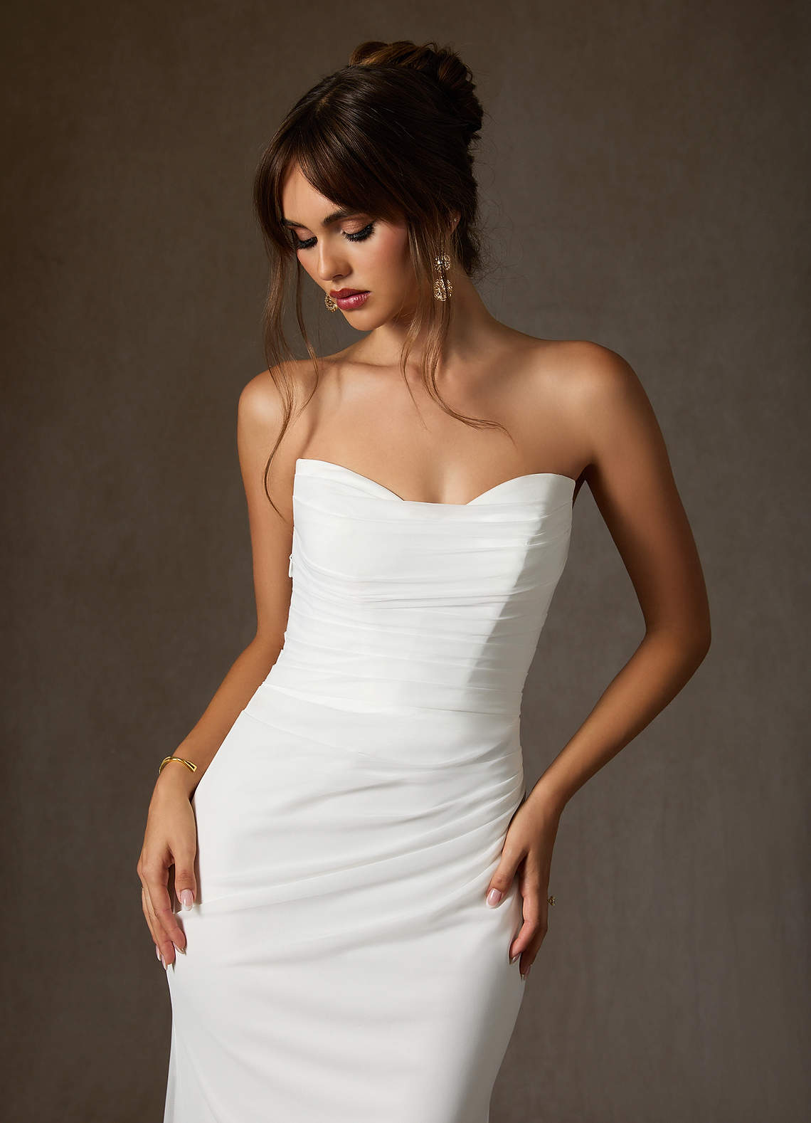 Diamond White Sheath Mesh Dress