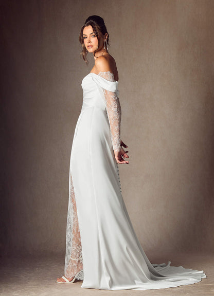 Diamond White A-Line Sweetheart Neckline Lace Dress