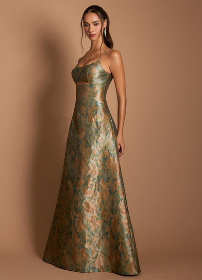 Dova Vintage Teal Maxi Dress