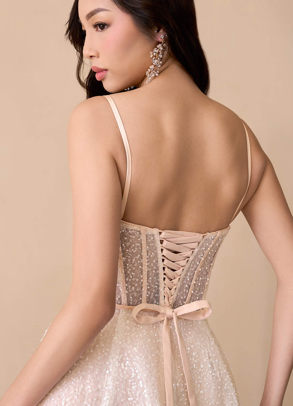Diamond White English Rose Mermaid Off the Shoulder Beading Dress