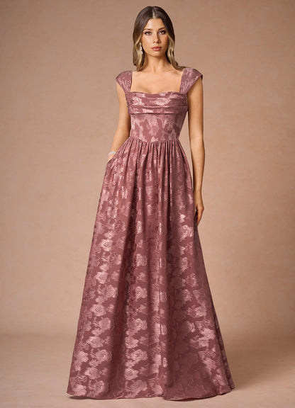 Hazel Vintage Rose Pleated Maxi Dress  Dress