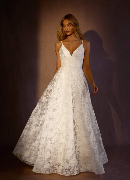 Diamond White Frost A-Line Organza Dress