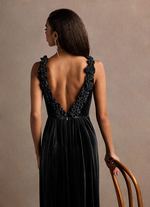 Katniss Black Rose Gown  Dress