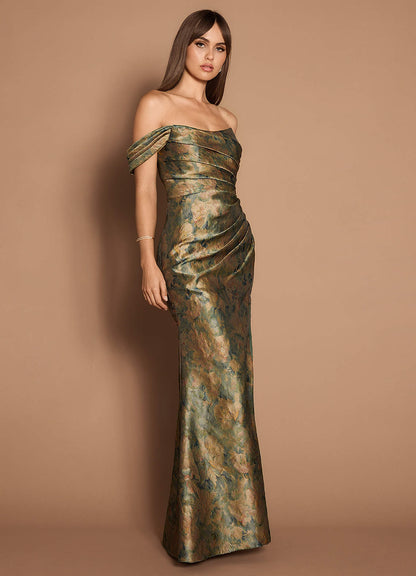 Amber Vintage Teal Gown  Dress