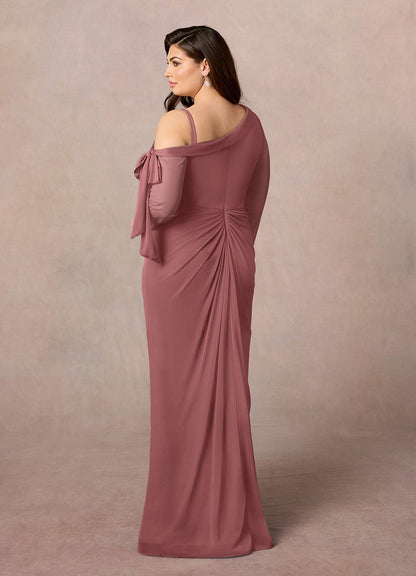 Desert Rose Sheath One Shoulder Mesh Dress