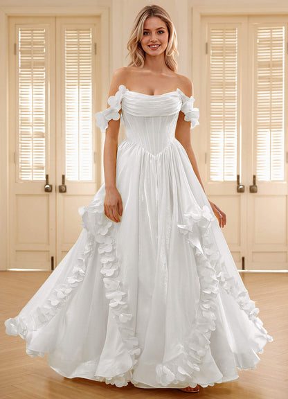 Elysia Ivory Corset Rhinestone Sheer Lace Prom Dress