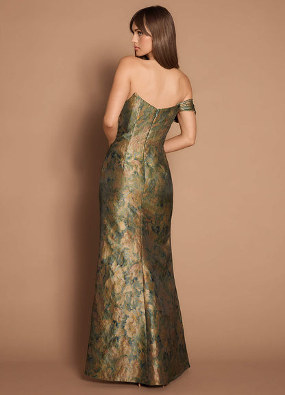 Amber Vintage Teal Gown  Dress