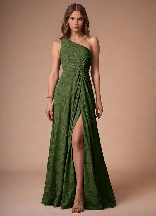 Hermosa Olive One Shoulder Maxi Dress