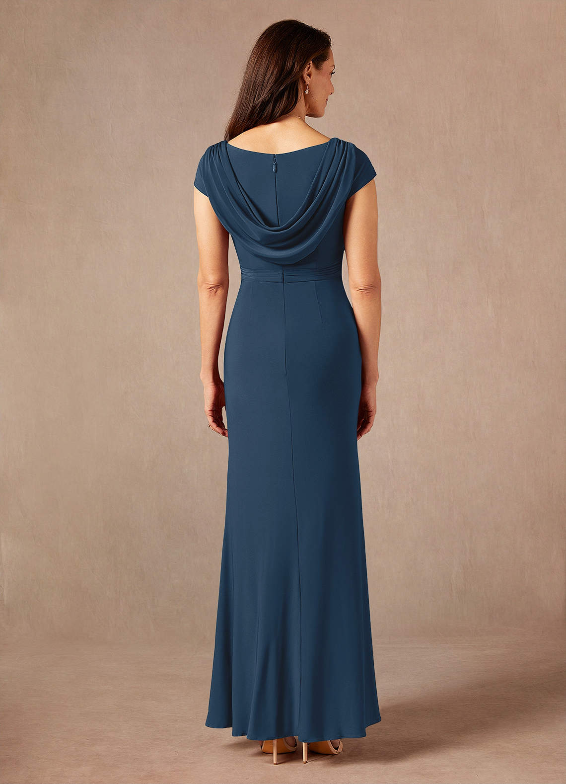Neptune Dark Navy Mermaid V-Neck Sequins Lace Dress