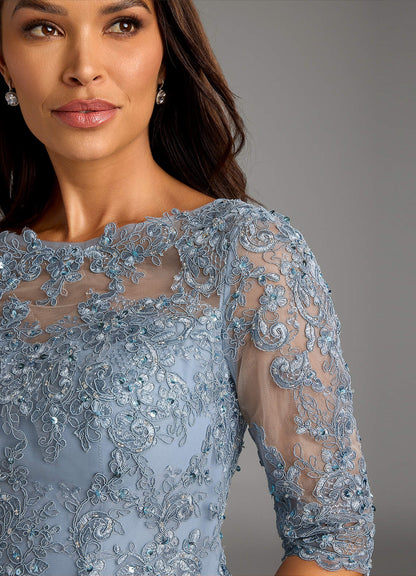Dusty Blue Jumpsuit/Pantsuit Sequins Chiffon Dress