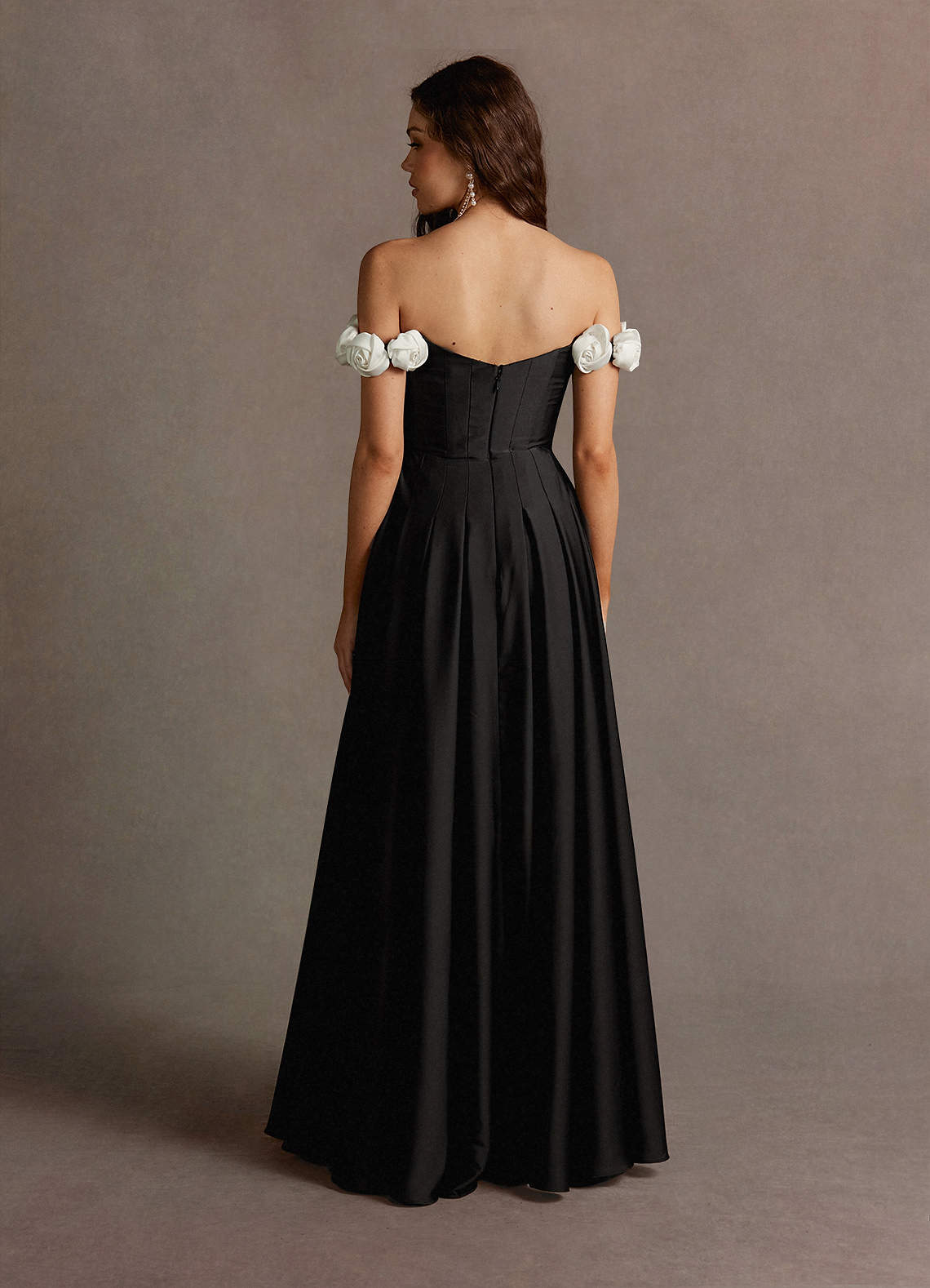Cameron Black And White Rose Gown