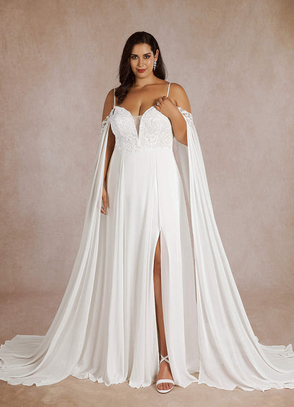 Diamond White A-Line Sequins Chiffon Dress