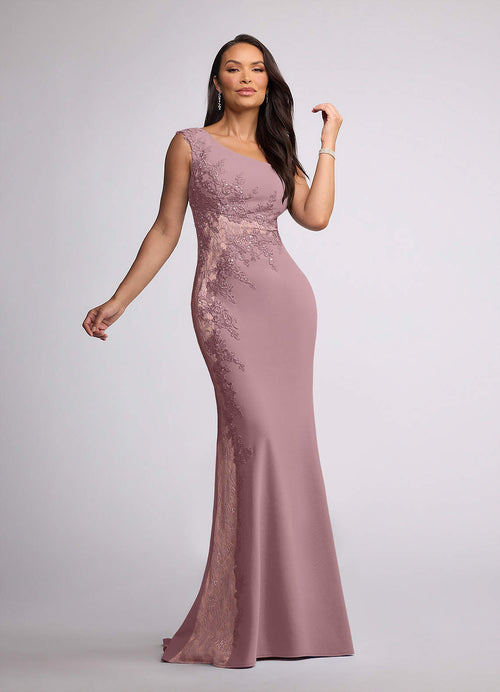 Dusty Rose Mermaid Sequins Lace Dress