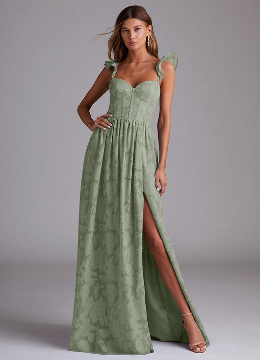 Denisse Pistachio Corset Maxi Dress